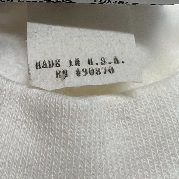 Team Edition Crew Sweatshirt Vintage Men Large Pullover USA Blank Solid White - Picture 6 of 7